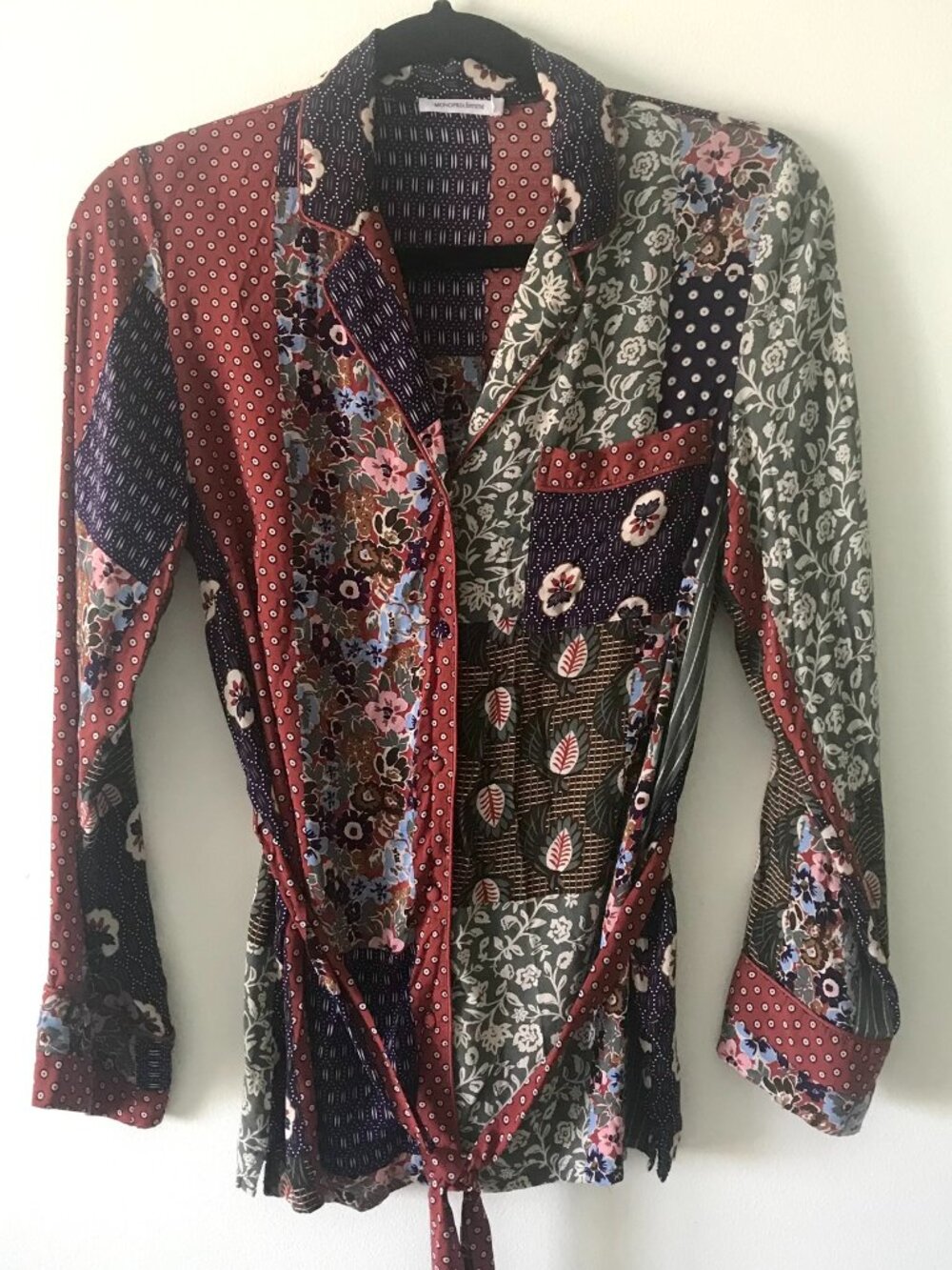 Monoprix Femme Vintage Button Up Blouse Size S Multicolor Floral